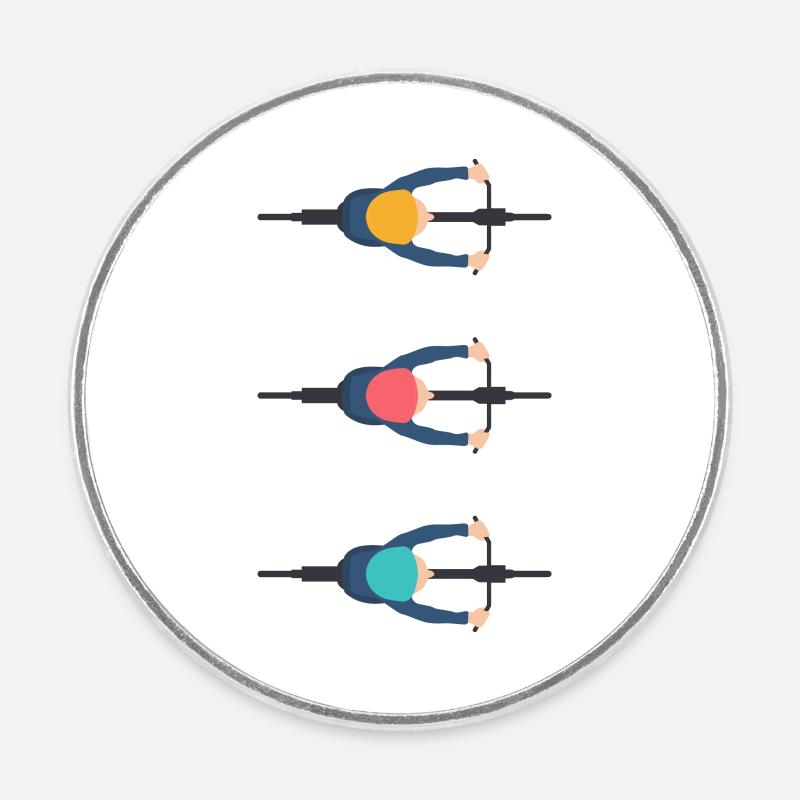 trois cyclistes - Magnet rond - blanc