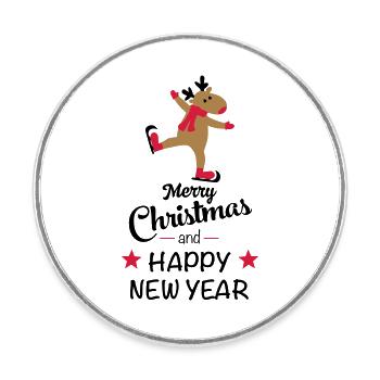 Funny Christmas - Round  fridge magnet - white - Front