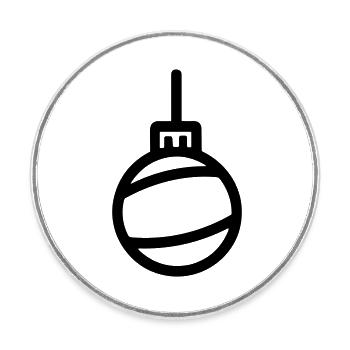 Boule de Noël - Magnet rond - blanc - Devant