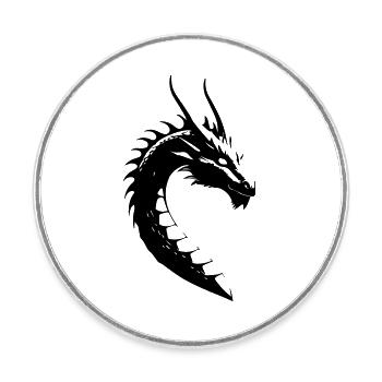 Long - Chinesischer Drache - Runder Kühlschrankmagnet - Weiß - Vorne
