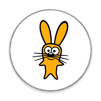 Hase Kaninchen Häschen Cartoon Kleintier niedlich - Runder Kühlschrankmagnet - Weiß - Vorne