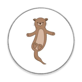 Otter - Runder Kühlschrankmagnet - Weiß - Vorne