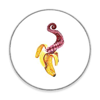Swirly Mutant-Banana - Magnet rond - blanc - Devant