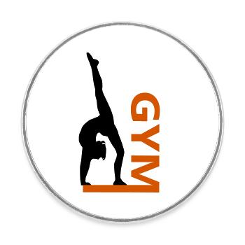 Gymnastik - Runder Kühlschrankmagnet - Weiß - Vorne