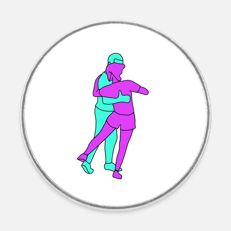 Dance is the language of unity and celebration - Round  fridge magnet - white