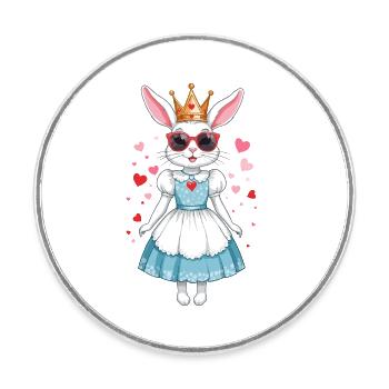 Süße Hasen Prinzessin - Runder Kühlschrankmagnet - Weiß - Vorne