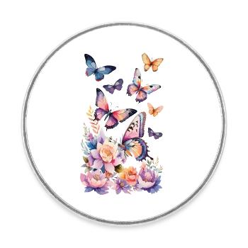Magie des papillons - Art, couleurs et élégance - Magnet rond - blanc - Devant