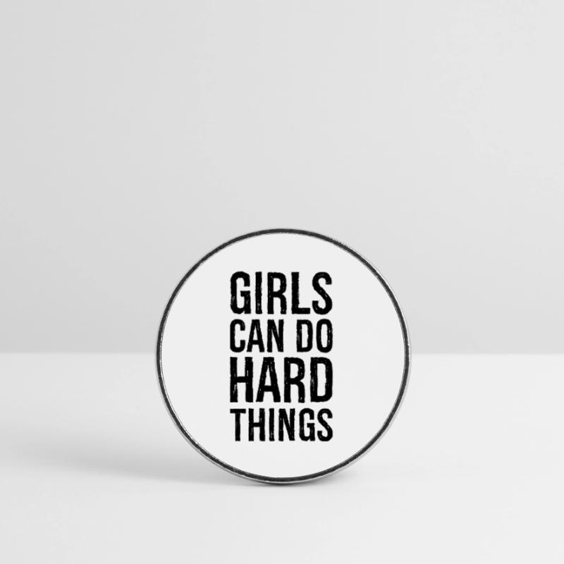 Mädchen können harte Dinge tun Runder Kühlschrankmagnet