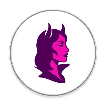 She-devil - Round  fridge magnet - white - Front