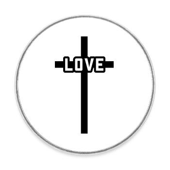 Kreuz Christlich Liebe Symbol Jesus - Runder Kühlschrankmagnet - Weiß - Vorne