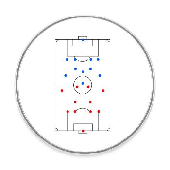Unisex Design Football Field Tactics - Round  fridge magnet - white - Front