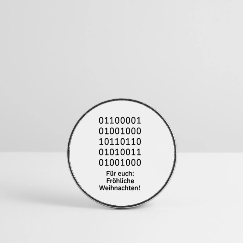 Binary Code Christmas Magic Round  fridge magnet