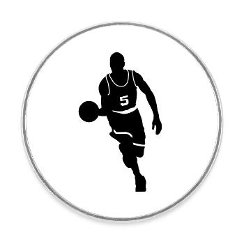 Basket-ball - Magnet rond - blanc - Devant