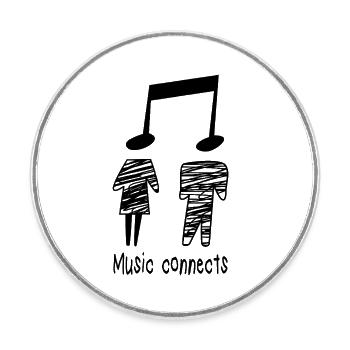 Musik Musiker Musiklehrer Spruch Geschenk Noten  - Runder Kühlschrankmagnet - Weiß - Vorne