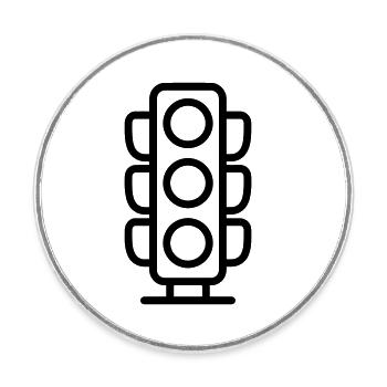 Ampel - Runder Kühlschrankmagnet - Weiß - Vorne