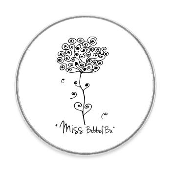 Miss Bobbel Bu - Les produits divins originaux - Magnet rond - blanc - Devant