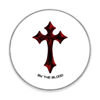 Red Gothic Cross Talisman - Round  fridge magnet - white - Front