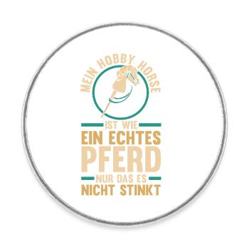 Steckenpferd Hobbyhorse Hobby Horsing - Runder Kühlschrankmagnet - Weiß - Vorne