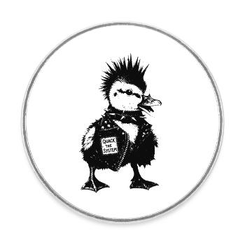 Punk Duckling - Round  fridge magnet - white - Front