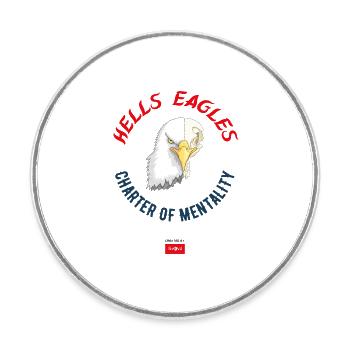1 HELLS EAGLES CoM - Magnet rond - blanc - Devant