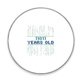 27. Geburtstag 27 Jahre alt Binärcode Coder - Runder Kühlschrankmagnet - Weiß - Vorne