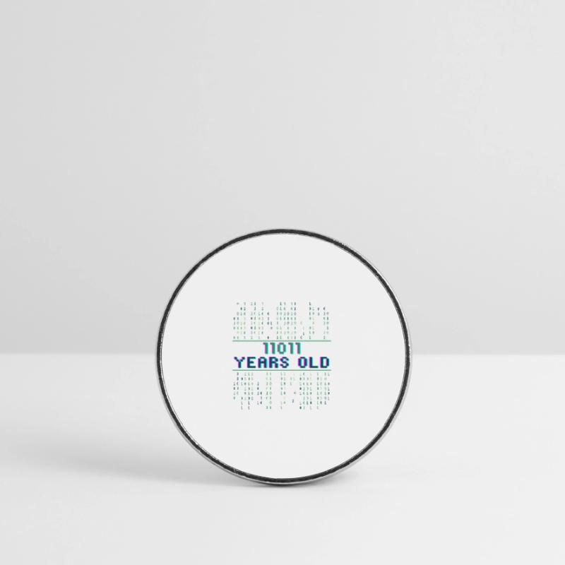 27th Birthday 27 years old Binary Code Coder Round  fridge magnet