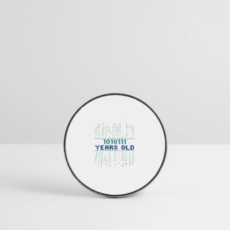 87e anniversaire 87 ans Codeur de code binaire Magnet rond