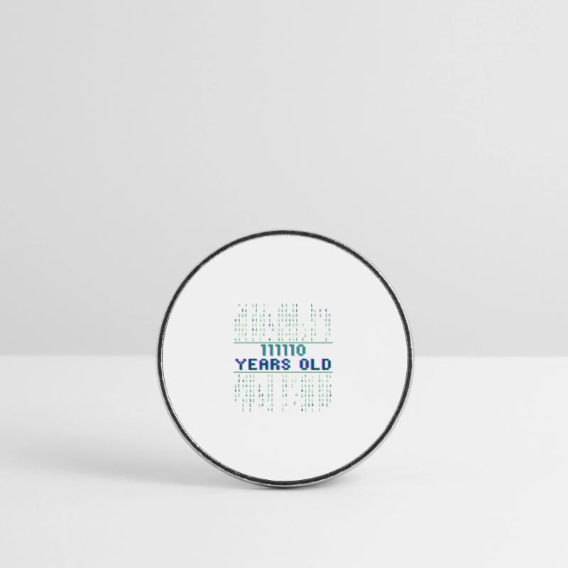 62e anniversaire 62 ans codeur de code binaire Magnet rond
