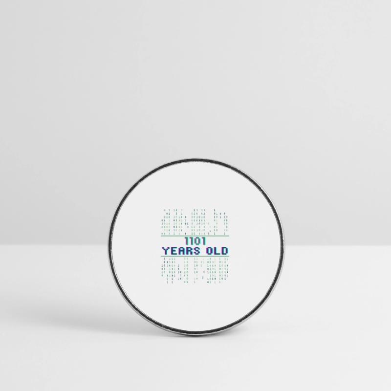 13e anniversaire 13 ans codeur de code binaire Magnet rond