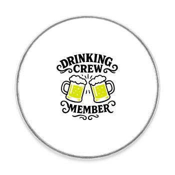 Drinking Crew Bier - Runder Kühlschrankmagnet - Weiß - Vorne