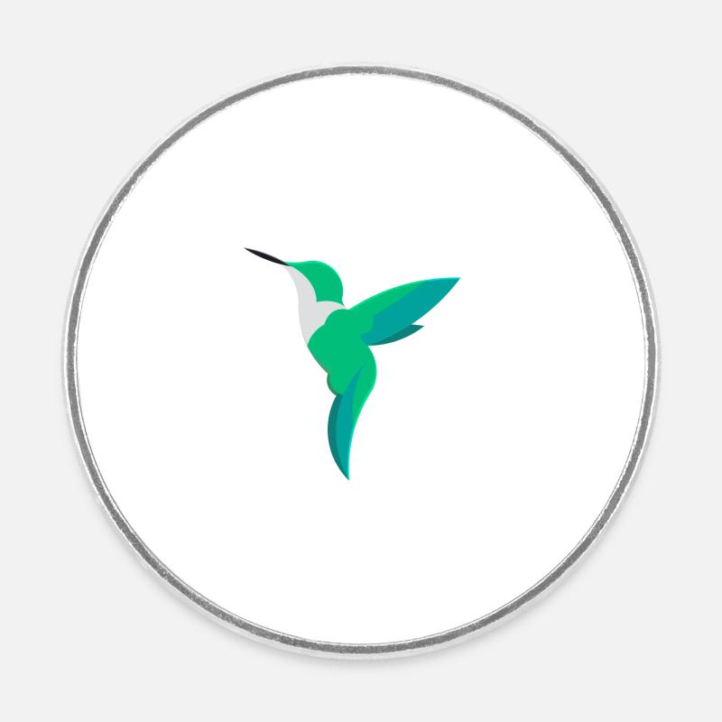 Kolibri - Runder Kühlschrankmagnet - Weiß