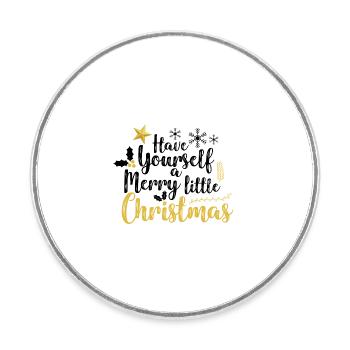 PASSEZ UN JOYEUX PETIT NOËL - Magnet rond - blanc - Devant
