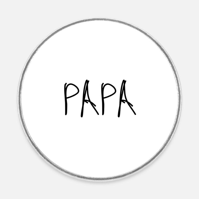Papa - Runder Kühlschrankmagnet - Weiß