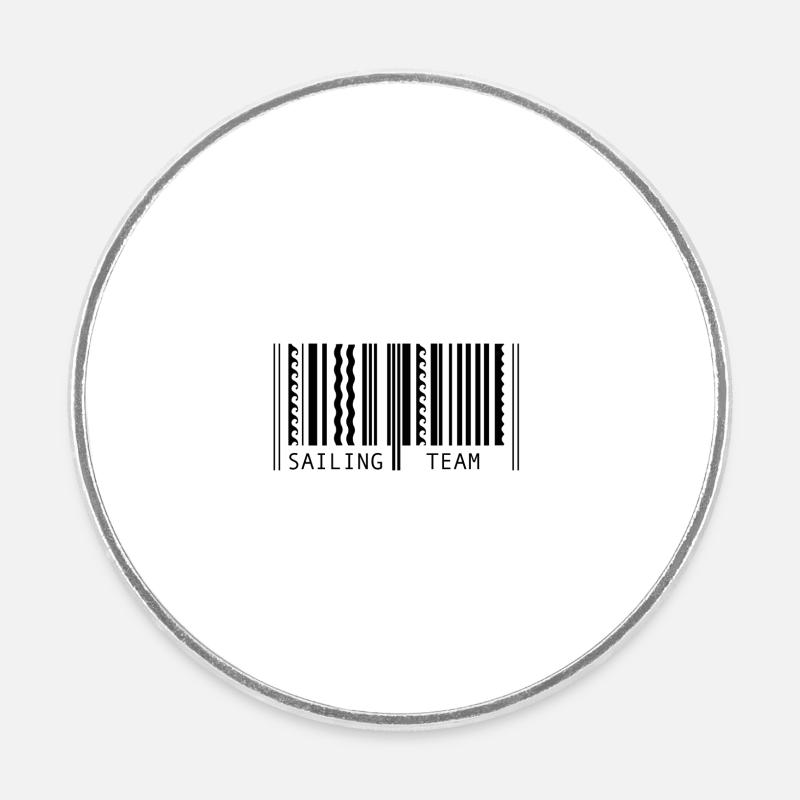 Nautical barcode - Round  fridge magnet - white