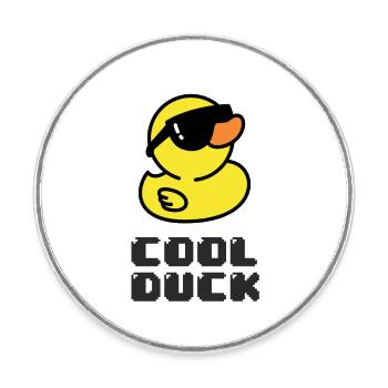 COOL DUCK - Runder Kühlschrankmagnet - Weiß - Vorne