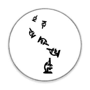 Microscope Icon Icon - Round  fridge magnet - white - Front