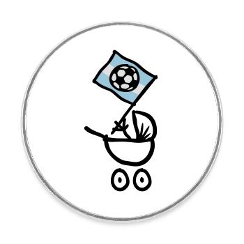 Argentina Bebé Fútbol Fan - Runder Kühlschrankmagnet - Weiß - Vorne
