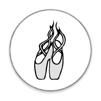 Ballettschuhe Ballerinas Mädchen Tänzerinnen Comic - Runder Kühlschrankmagnet - Weiß - Vorne