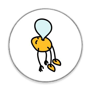 chewing_gum_man - Round  fridge magnet - white - Front