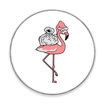 weihnachten winter geschenke sack nikolaus santa c - Runder Kühlschrankmagnet - Weiß - Vorne
