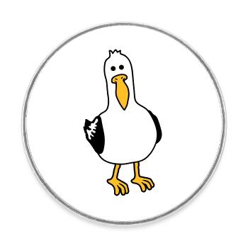 curious moeve funny beach - Round  fridge magnet - white - Front
