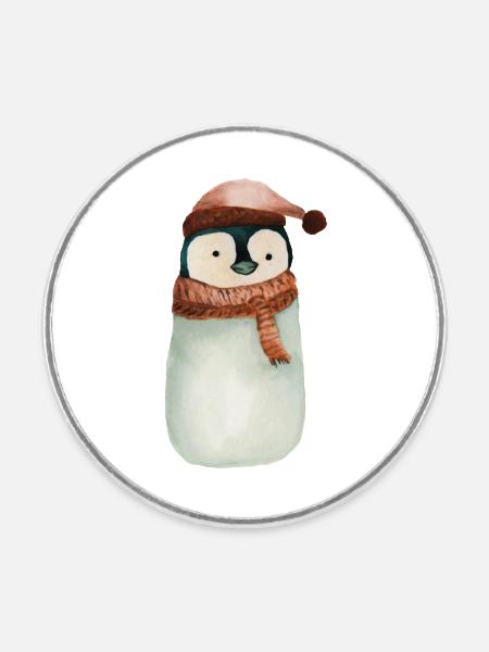 Pinguin - Runder Kühlschrankmagnet - Weiß