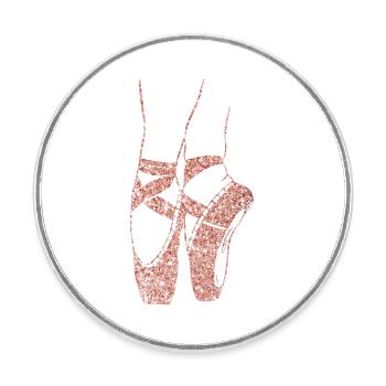 Ballerina Ballettschuhe Cool Toe Tanzen Pointe - Runder Kühlschrankmagnet - Weiß - Vorne