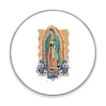 Marie la Vierge - Magnet rond - blanc - Devant