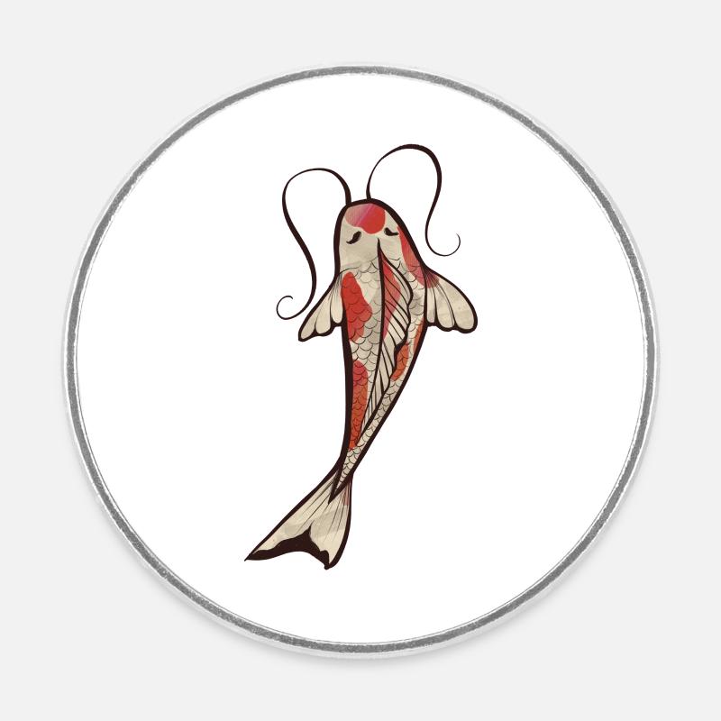 Koi - Magnet rond - blanc