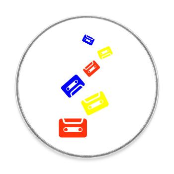 Kassette Symbol - Runder Kühlschrankmagnet - Weiß - Vorne