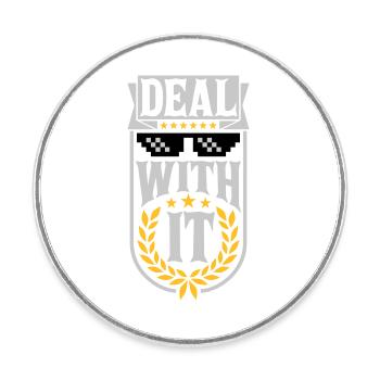 Deal with it Lorbeerkranz - Runder Kühlschrankmagnet - Weiß - Vorne