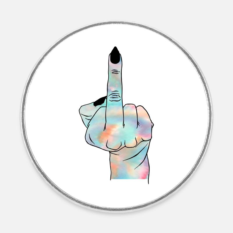 Witch's finger - Round fridge magnet - white