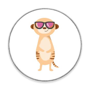 Cool Man - Runder Kühlschrankmagnet - Weiß - Vorne