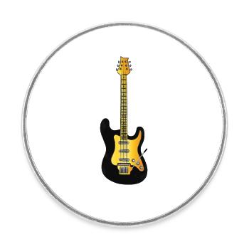 universe Of guitar - Round  fridge magnet - white - Front